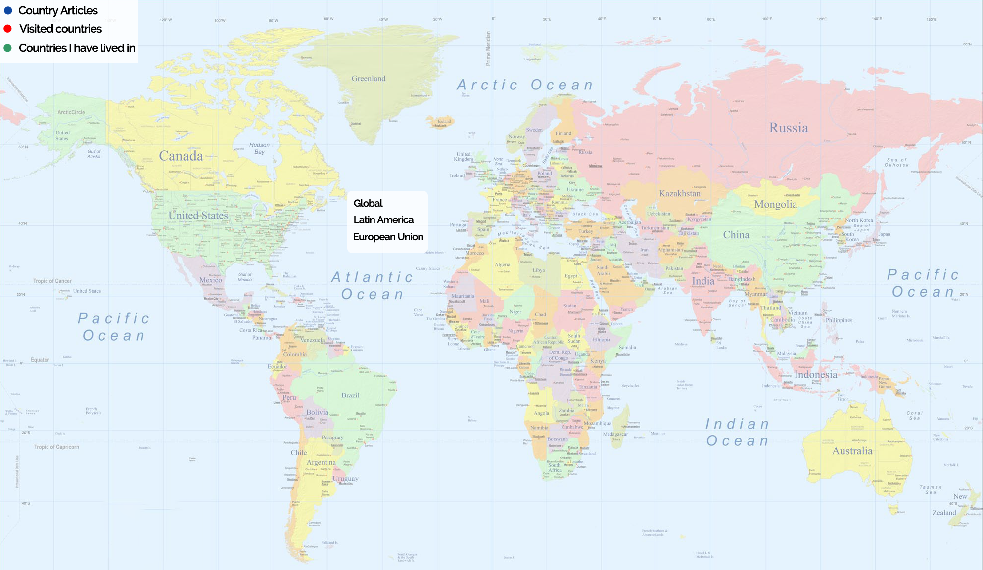Mapamundi político con países en español: ¿Cuál es el más buscado